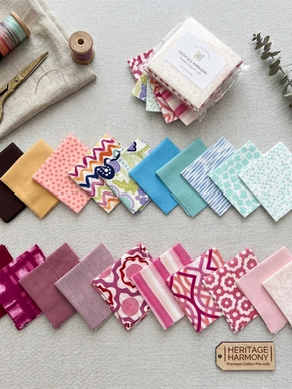 150pcs Vivid Veranda pre cut charm pack 5" squares cotton fabric quilt #86